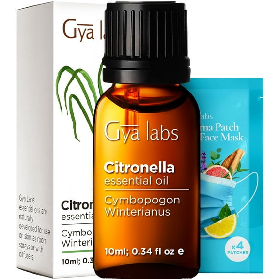 Gya Labs Citronella Essential Oil - 0.34 Fl Oz - Citronella Oil for Skin, Diffuser, Candle Making Scent DIY & Aromatherapy - Outdoor & Indoor Use