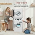 thumbnail image 3 of Best Choice Products Pretend Play Kids Wooden Stacked Washer & Dryer Set w/ Toy Laundry Storage and Accessories - White, 3 of 8