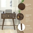 thumbnail image 4 of COSIEST Mid-Century 1-Drawer Nightstand Brown Modern MDF Bedside Table Wood Accent End Table, for Bedroom, Living Room, 4 of 7