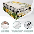 thumbnail image 4 of Twin XL Quilt Set 68''x98'', Sunflower Lightweight Summer Bedspread Coverlet Set with 2 Pillow Shams, Summer Botanical Bee Rustic Black Plaid Breathable All Season Quilt Bedding for Dorm/Guest Room, 4 of 9