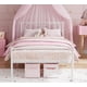 thumbnail image 5 of Yeshouse estructura de cama individual de metal con cabecero y piecero de diseño de corazón, plataforma con listones resistentes, espacio de almacenamiento bajo la cama, no requiere somier, 5 of 7