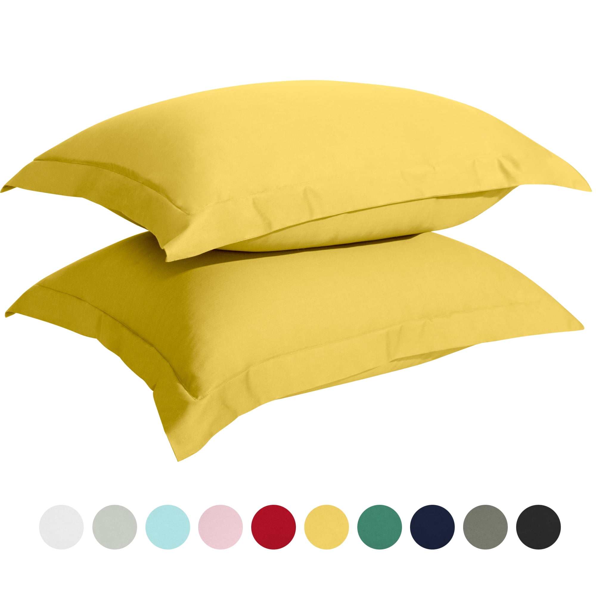 FLXXIE 2 Pack 500 thread count 100 Egyptian Cotton Pillow Shams with 2