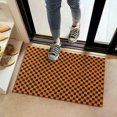 thumbnail image 2 of Orange and Black Checkered Pattern Door Rugs,Washable Non Slip Door Mats Indoor,Decorative Door Mats,Entry Mat Indoor for Entrance,Bedroom,Kitchen,Bathroom,16"x24", 2 of 6