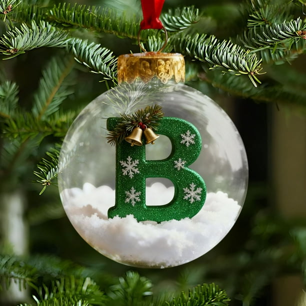 Adornos navideños, adornos navideños, regalos navideños, colgante de bola con letra navideña, bola decorativa