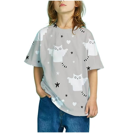 

purcolt Baby Days savings!Toddler Boys Girls Halloween Gradient Print Oversized Crewneck Shirts Kids Children Casual Cartoon Long Sleeve Pullover Tops Fall Clothes On Clearance