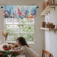 thumbnail image 5 of Octopus Valances for Windows Farmhouse Kitchen Curtains Valances Rod Pocket Valance Curtains for Kitchen Windows Ocean Coastal Starfish Watercolor Blue Coral Window Valances for Bathroom 42"x18", 5 of 6