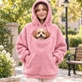thumbnail image 3 of Women's Pet Dog Pouch Hoodie, Oversized Dog Carrier Sweatshirt with Large Pocket, Long Sleeve Dog Hoodie & Cozy Winter Clothes, 3 of 4