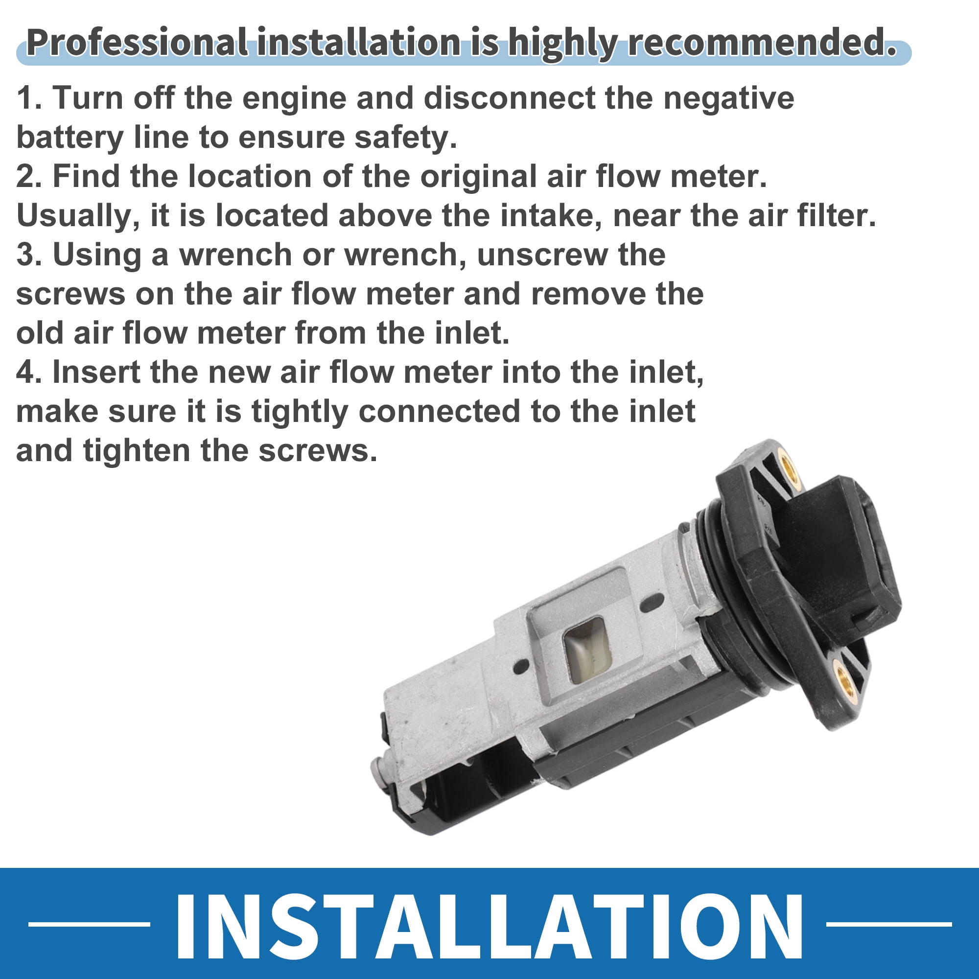 Unique Bargains MAF Sensor No.021906462A MAF Mass Air Flow Sensor for Volkswagen EuroVan V6 2.8L SOHC 1997-2000