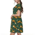 thumbnail image 7 of Spring Summer Dresses for Women 2025 - Orange Fox Greenery Wedding Guest Dresses, Beach Vacation Clothes, Hawaiian Sundresses Casual Short Sleeve Dress for Women with Pockets, 7 of 7