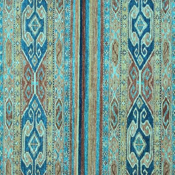 Ahgly Company Indoor Square Abstract Light Blue Modern Area Rugs, 6' Square