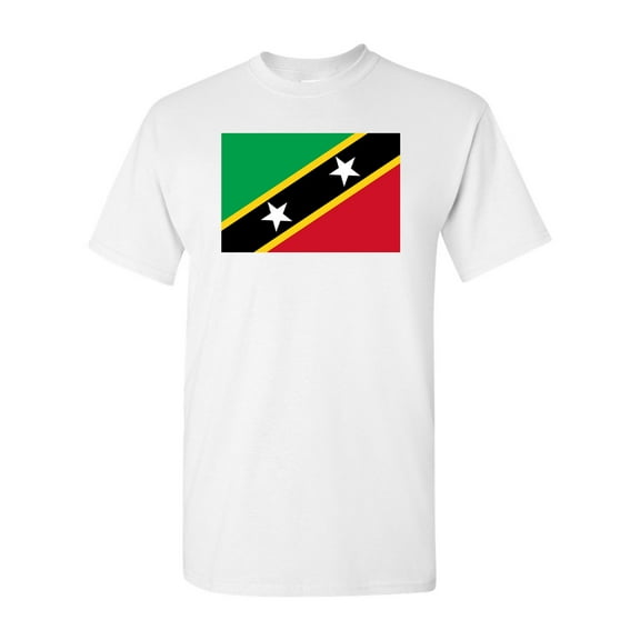 Saint Kitts Nevis Country Flag Adult DT T-Shirt Tee