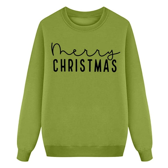 Zylarhe Girls Boys Sweatshirt Boys Girls Merry Christmas Holiday Crewneck Pullover Sweatshirt Festive Seasonal Kids Top Green 11-12 Years
