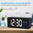 thumbnail image 3 of SZELAM Digital Alarm Clocks Bedside with Temperature Display Snooze Brightness Voice Control, 12/24hr, USB Battery Powered LED Alarm Clock with 3 Alarms for Bedside Bedroom Office Travel, Black, 3 of 7
