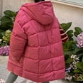 thumbnail image 4 of Hood for Kids Girl Boy Fall Winter Collared Neck Long Thermal Thick Puffer with Hood Plain Parkas Jacket Hood Coats Child 2026 Soft Comfy Clothing 5 Years, 4 of 6