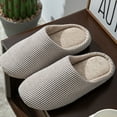 thumbnail image 5 of KANG Cozy Striped Slippers Indoor Outdoor Soft Comfortable Warm Slip On Fuzzy Home Shoes For Ladies, 5 of 7