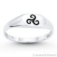 thumbnail image 1 of Celtic Triskelion / Triskele Triple Spiral Charm Ring in .925 Sterling Silver, 1 of 1