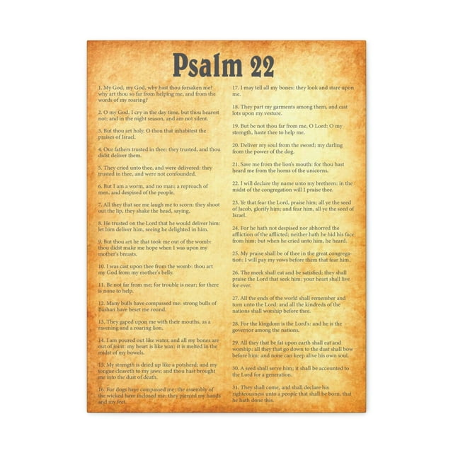 Scripture Walls Psalm 22 Chapter Gold Bible Canvas Christian Wall Art Ready to Hang Unframed