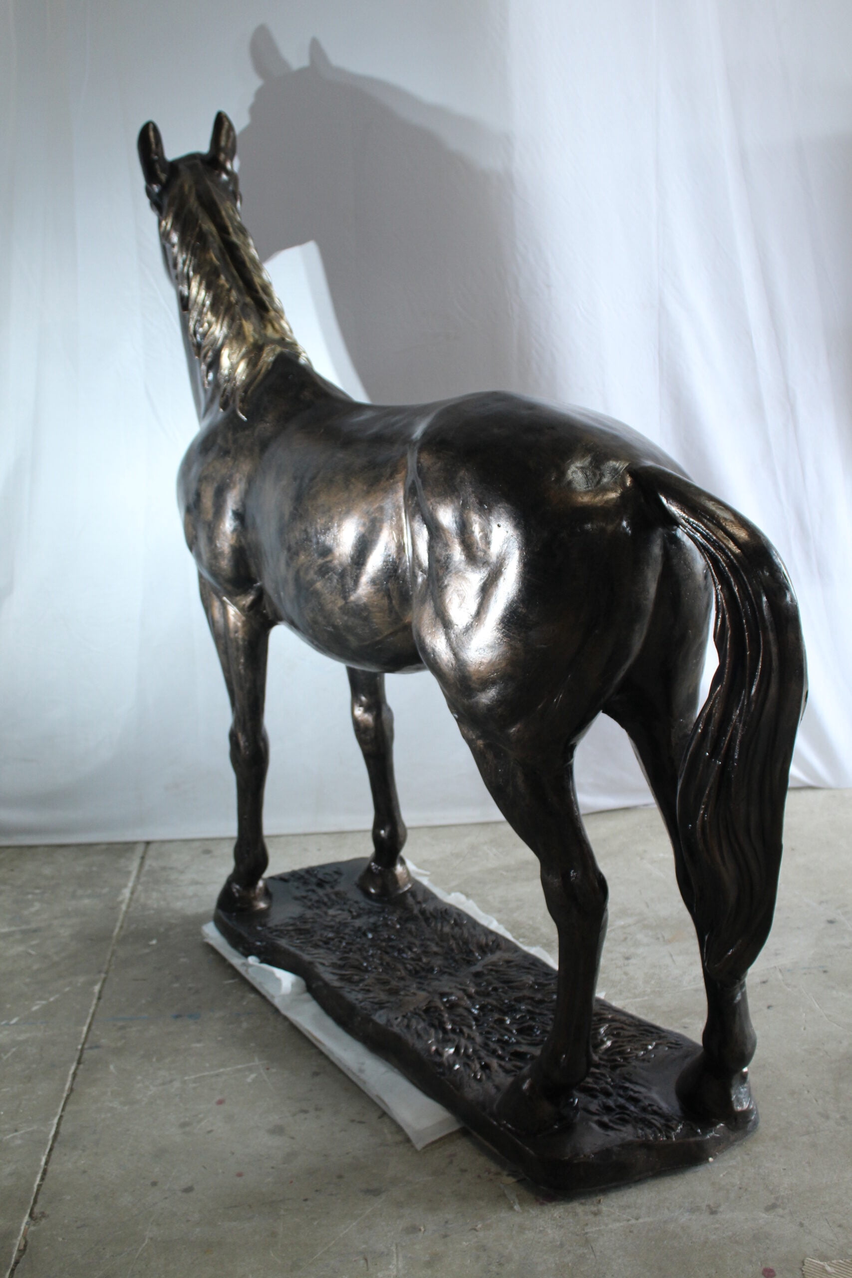 Nifao Majestic Aluminum Horse Statue Life Size Decorative Art – Garden Outdoor Decor Sculpture, 76"L x 19"W x 67"H