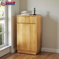 thumbnail image 2 of Hassch Kitchen Trash Cabinet with Tilt-Out Hamper Design, Hidden 10–13 Gallon Garbage Bin Holder, Drawer Storage & Odor-Concealing Wood Cabinet for Small Spaces, Apartment, RV, Bathroom (Oak), 2 of 9