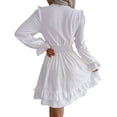 thumbnail image 5 of OSOLU Dresses Women Loose Fitted Ribbed Knitted Flanged Casual V-Neck Solid Color Closed Waist Dress Relaxed Fit Sundress Wedding Guest Dress, 5 of 6