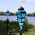 Sunnydaze Outdoor Adjustable Height Glass and Metal Swirl Patio and Lawn Torch Set - Blue - 2pk - image 6 of 11