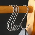 thumbnail image 5 of Stainless Steel Hooks Shower Curtain Rings- 15 Pack S Shaped Hanger Closet Hanging Hooks Kitchen/Bathroom/Office Hooks for Hanging a Multitude of Items(Large), 5 of 7