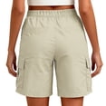 thumbnail image 4 of Aoiroe Women's Lightweight Hiking Cargo Shorts for Running Athletic Camping Travel Golf Beige L, 4 of 6