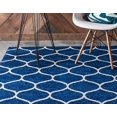 thumbnail image 3 of Unique Loom 3146406 3 ft. 3 in. x 5 ft. 3 in. Rounded Trellis Frieze Rectangular Rug, Navy Blue, 3 of 5