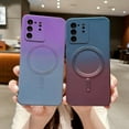 thumbnail image 5 of Magnetic for Samsung Galaxy S20 Ultra Case, Compatible with MagSafe, Camera Lens Film Protection Shockproof Gradient Silicone Cover for Galaxy S20 Ultra 6.9" (Blue Red), 5 of 11