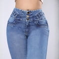 thumbnail image 3 of Jeans Skinny Mujer Tiro Alto Mezclilla Azul Claro Dama, 3 of 8