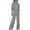 A Gray, variant on HAPIMO Womens 2 Piece Lounge Sets Casual Sweatsuits Matching Set Long Sleeve Pullover Tops with Elastic Waist Wide Leg Pant Homewear Sets Gray L
