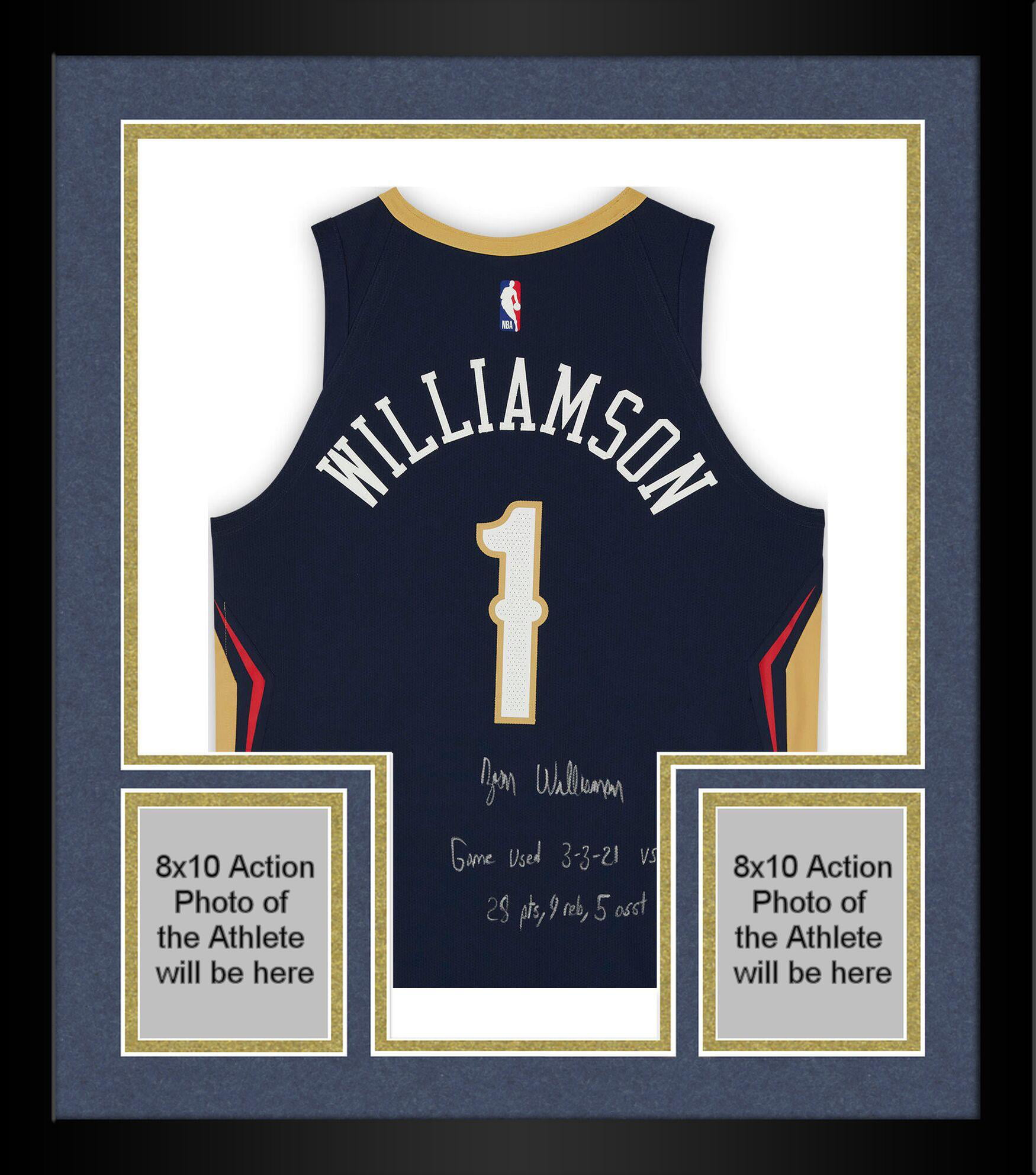 Zion Williamson New Orleans Pelicans Autographed Game Used #1 White City  Edition Jersey vs. Boston Celtics on February 21 2021 - Size 52+4 with  Multiple Inscriptions