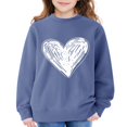 thumbnail image 2 of Mercatoo Teen Girls Oversized Pullover Sweatshirts Cute Heart Graphic Crew Neck Sweatshirts Kids Cotton Loose Long Sleeve Sweater, 2 of 7