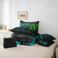 thumbnail image 5 of Erosebridal Gamepad Bedding Sets Twin Size for Teens, Stripe Geometry Comforter Sets with Sheets, Teens Adult Reversible Bedding Twin Size, Microfiber Bedroom Decor, 7pcs, 5 of 5