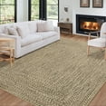 thumbnail image 1 of HOMERRY 5' x 7' Modern Area Rug for Living Room Braided Print Indoor Washable Neutral Carpet, Yellow Blue, 1 of 5