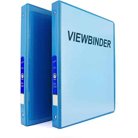 3 Ring View Binder 0.5" with 2 Pockets  Available in Cyan (2Pk) by Emraw