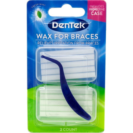 Dentek Clear Mint Wax For Braces, 2 ct
