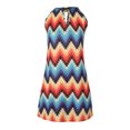 thumbnail image 4 of Moda mujer verano estampado sexy halter sin tirantes mini vestido sin mangas Fridja  hjkh1301, 4 of 8