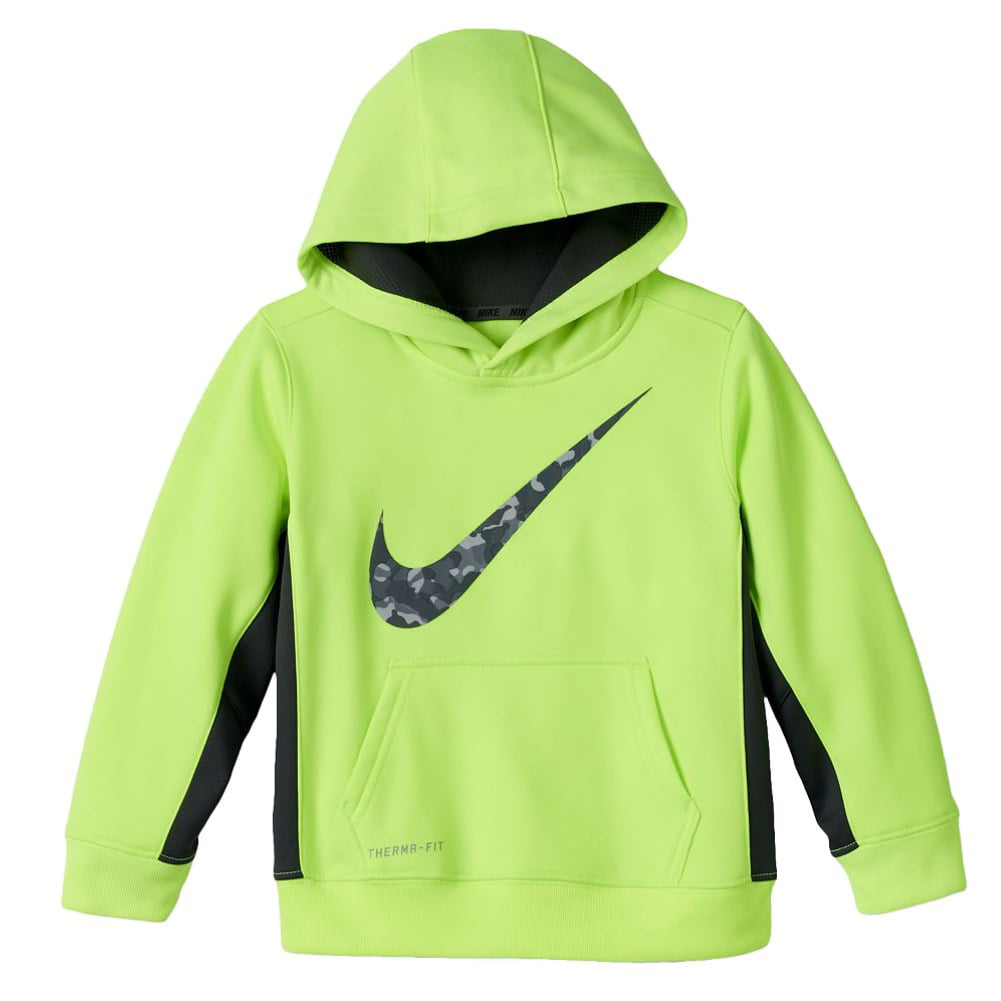 nike therma fit hoodie neon green