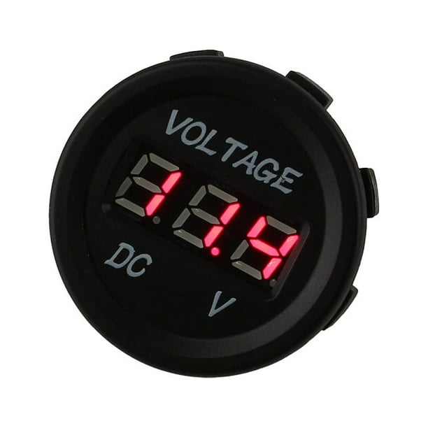 Voltímetro, medidor de voltaje universal de 12 a 24 V, voltímetro digital, funcionalidad de alta precisión