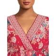 thumbnail image 4 of Romantic Gypsy Women's Plus Size Floral Flutter Sleeve V-Neck Top, Sizes 1X-4X, 4 of 5
