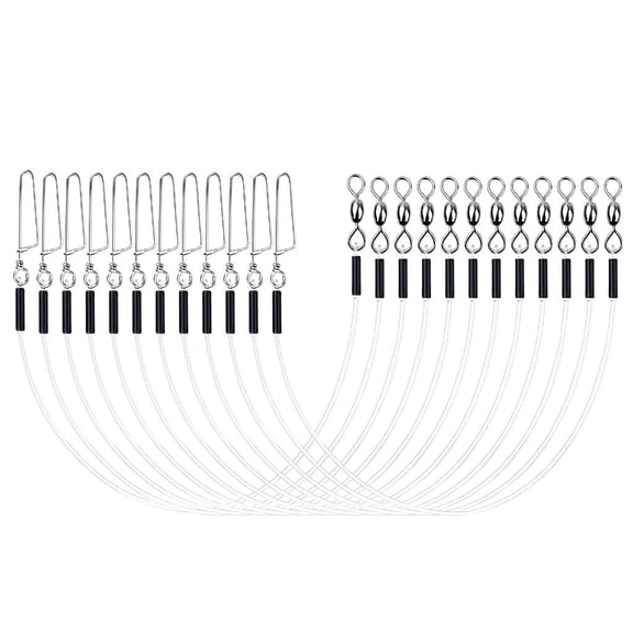 YIGSECU Fluorocarbon Leader Line for Saltwater Freshwater Fluorocarbon Fishing Leader Fluorocarbon Leader with Swivels and Snap