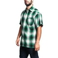 thumbnail image 2 of G-Style USA Men's Western Casual Plaid Short Sleeve Button Down Shirt Y2000S - Green - 4X-Large, 2 of 5