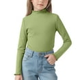 thumbnail image 2 of yocbz Girl Long Sleeve Shirts Cotton Toddler Girls Long Sleeve Raglan Tee Kids Boys Cotton Color Block Patchwork Tshirt Loose Round Neck Top Green,Size for 11-12 Years, 2 of 5