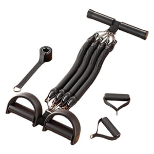 S SERENABLE Bande de résistance à la traction des pédales 4 Tube assis bande stretch pour dos Abdomen jambe noir