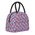 thumbnail image 2 of Vsdgher Insulated Lunch Bag Simple Bento Cooler Bag Lunch Tote Bag , Suitable for picnics, school, work (colorful Skull flower Print ), 2 of 5