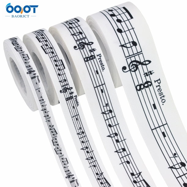 KAKOWELY Cinta musical para envolver regalos, 5 yardas, ideal para cumpleaños, Navidad y fiestas. Notas musicales para envolver regalos.