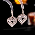 thumbnail image 6 of Earrings Heart-shaped Retro Color Micro-inlaid Zircon Geometric Ear Buckles Women's Fashion Heavy Industry Peach Heart Earrings, 6 of 13