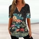 thumbnail image 5 of Blusas para las Mujeres Casual Botón de Color Sólido Cuello Redondo Superior, Cómoda Blusa de Moda de Manga Corta, 5 of 5