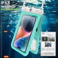 thumbnail image 5 of Waterproof Phone Pouch, Takfox Universal IPX8 Underwater Waterproof 2 in 1 Cell Phone Case Dry Bag w/ Lanyard for iPhone 14 Pro Max/13/12/11/SE/8,Galaxy S23 Ultra/S22/S21 Phones up to 7"-Black+Green, 5 of 11